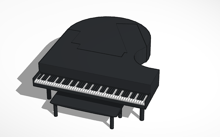 709 Tinker 3D design Piano - Tinkercad