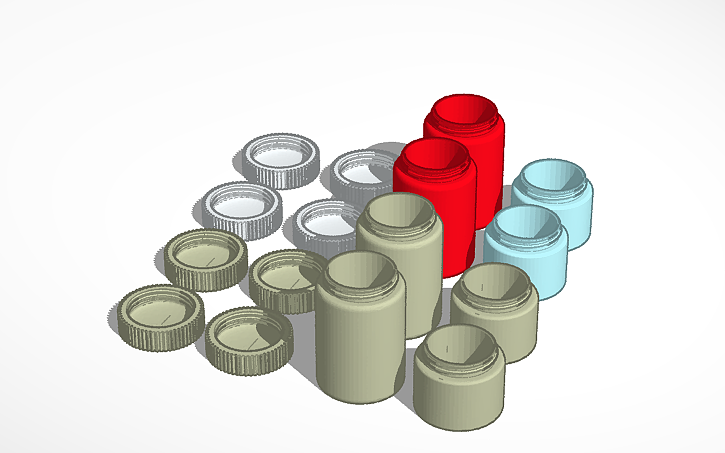 3D design multiple of Pill Container - Tinkercad