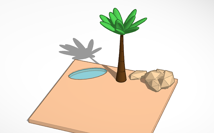 3D design Animal Habitat Diorama - Dromedary Camel - Tinkercad