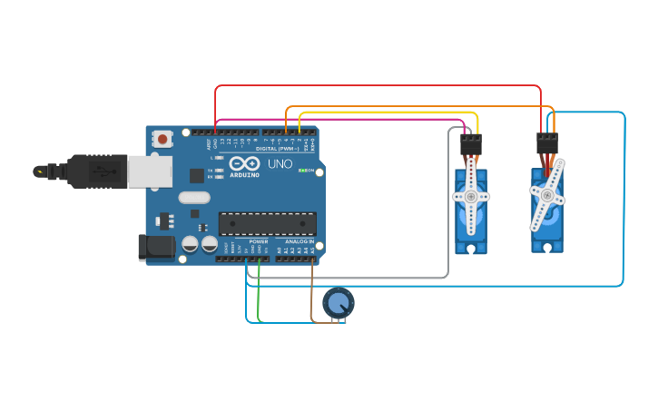 Circuit design Servo Motor - Tinkercad