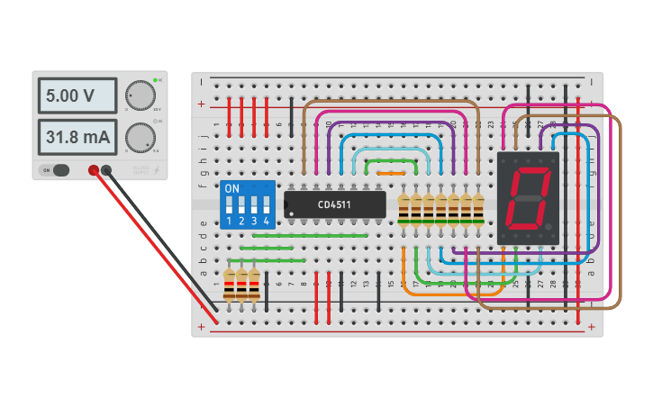 Circuit design 3x8 Decoder - Tinkercad