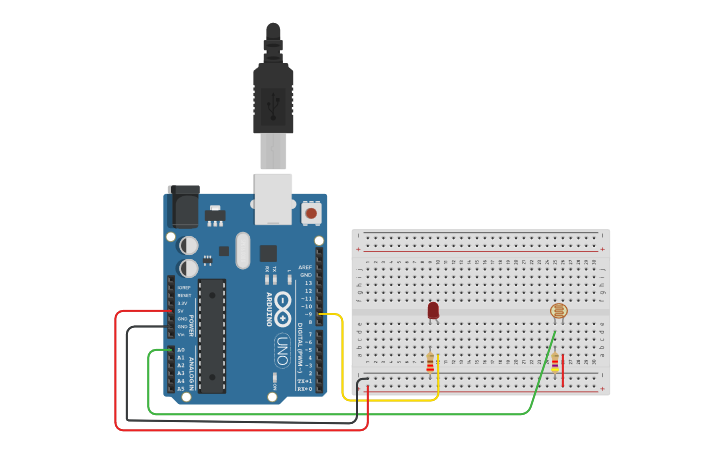 Circuit design Light Sensor With Arduino - Tinkercad