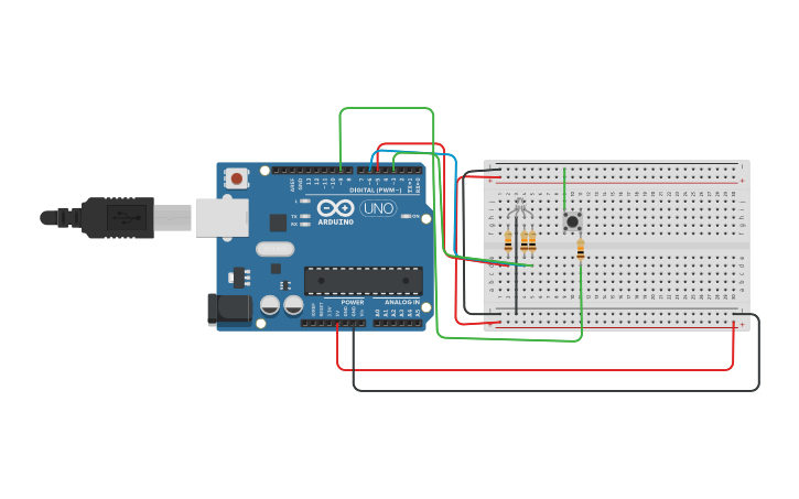 Circuit design Práctica Led RGB - Tinkercad