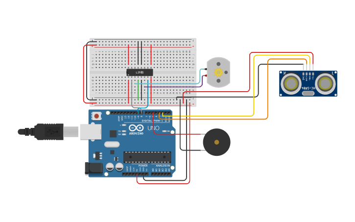 Circuit design Water Tank Level Control System - Tinkercad