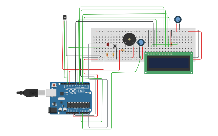 Circuit design Hospital Patient Monitoring Unit - Tinkercad