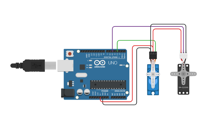 Circuit design Servo motor arduino - Tinkercad