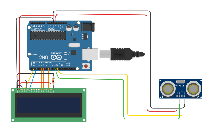 Circuit design Mini Radar System - Ques 4 - Tinkercad