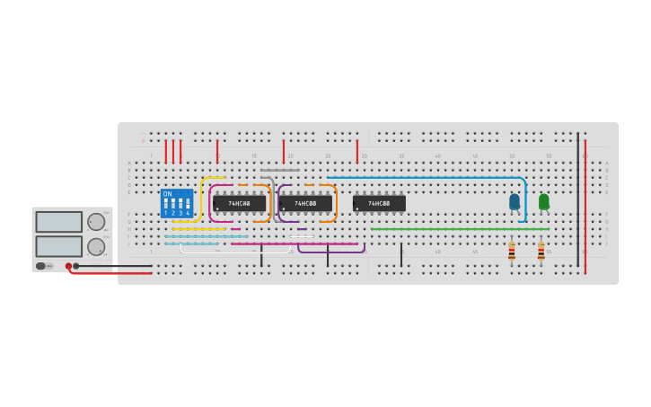 Circuit design Full Adder using UNIV GATES - Tinkercad