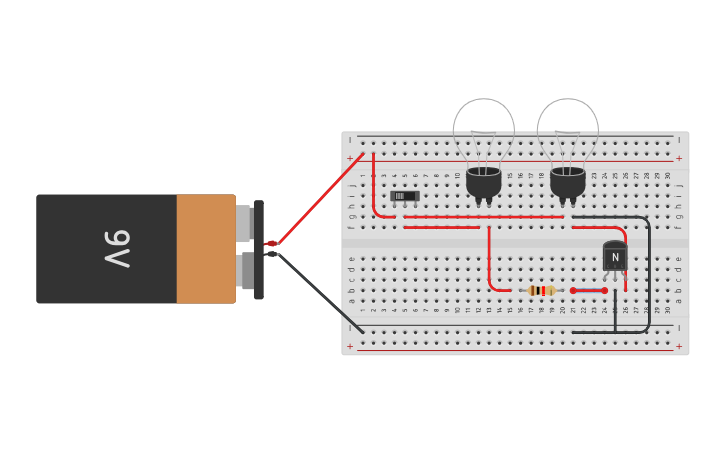 Circuit design Transistor - Tinkercad