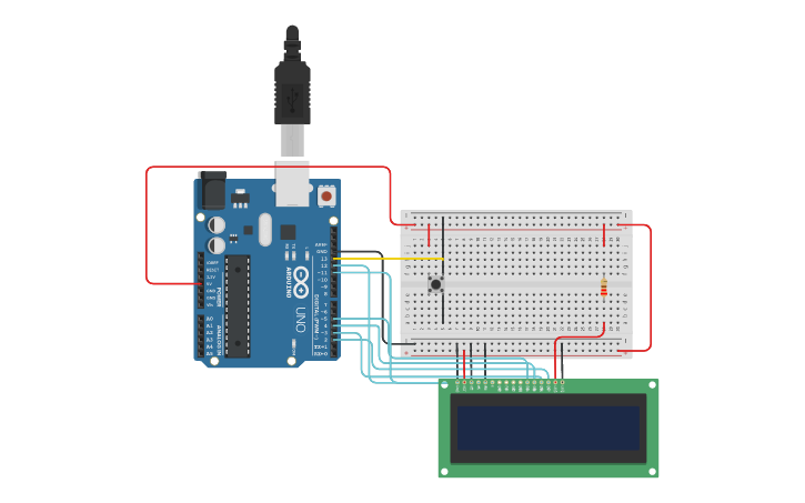 Circuit design display lcd - Tinkercad