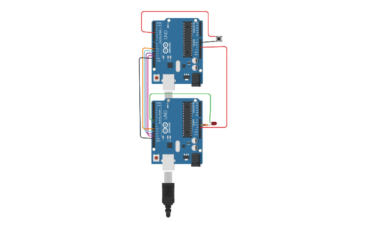 Circuit design Protocolo SPI - Tinkercad