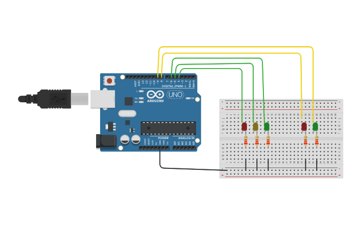 Circuit design Arduino 1 semaforo - Tinkercad