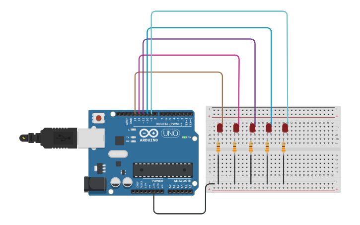 Circuit design ALTERNATE LED BLINKING USING VARIABLES - Tinkercad
