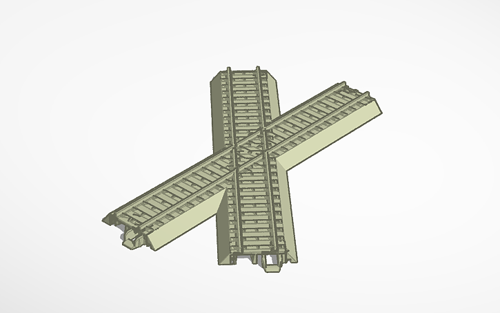3D design C-rail 45° crossover - Tinkercad