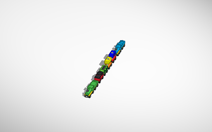 3D design Wooden Toy Train Pack 3 - Tinkercad