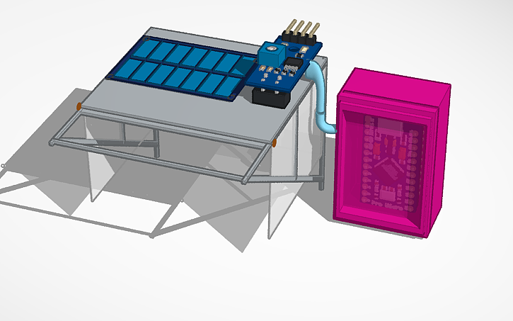 3D design Smart Solar Powered Drying Rack - Tinkercad