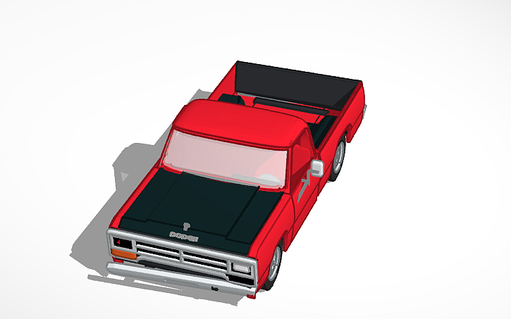 3D design 1987 Dodge D100 1st gen crashed - Tinkercad