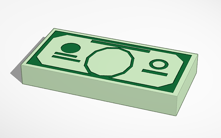 3D design Stack of Dollar Bills - Tinkercad