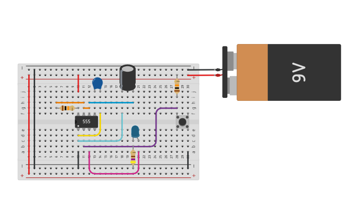 Circuit design Timer 555 Monoestable - Tinkercad