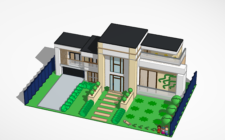 Modern Tinker 3D design Modern House - Tinkercad