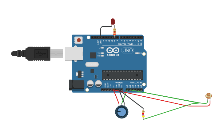 Circuit design light sensor - Tinkercad