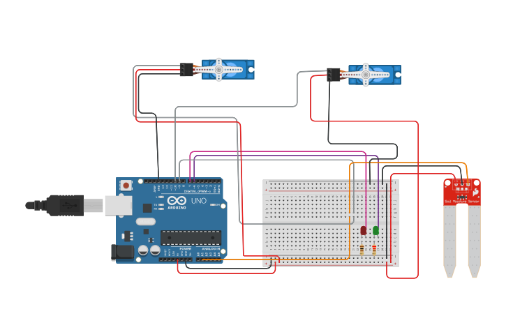 Draw Bridge Arduino Circuit design Smart Bridge - Tinkercad
