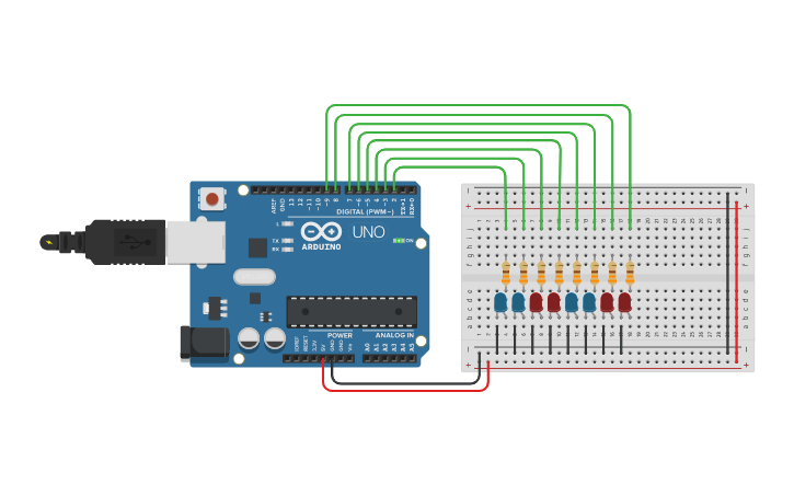 Circuit design CABALLES - MODULE 03 - LED MODULE DISPLAY - Tinkercad