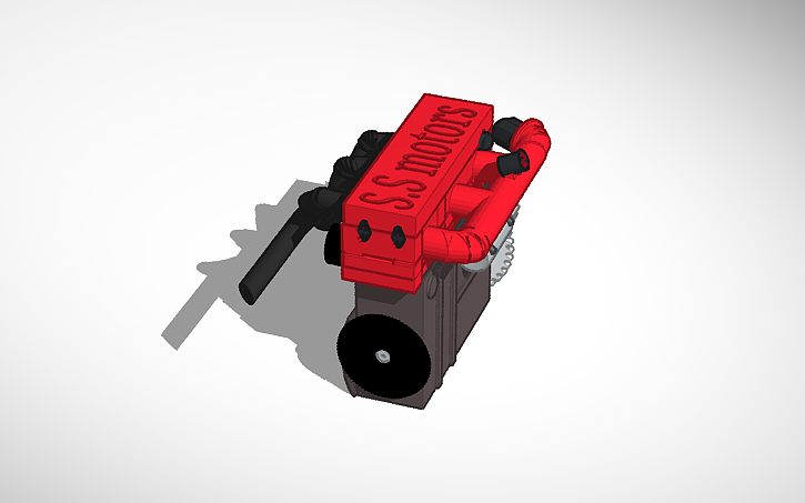 3D design 3 cylinder inline engine - Tinkercad