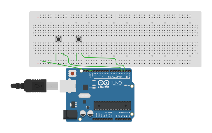 Circuit design Multiple Buttons - Tinkercad