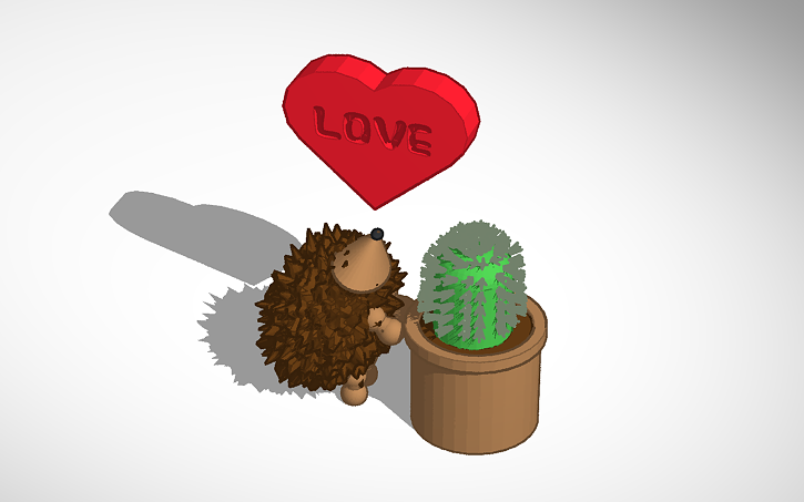 Hedgehog + Cactus - Tinkercad
