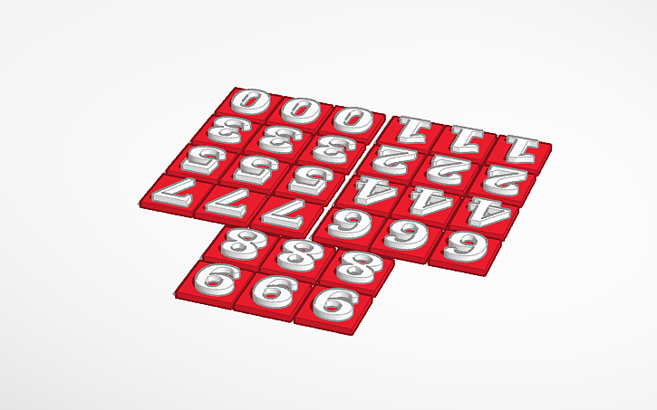 3D design MTG Numbers - Tinkercad