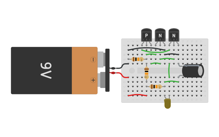 Circuit design Flashing light - Tinkercad