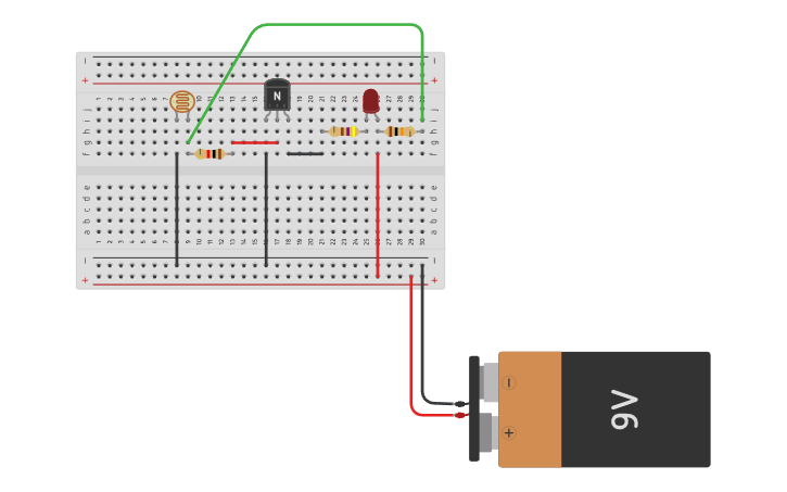 Circuit design automatic street light without arduino - Tinkercad