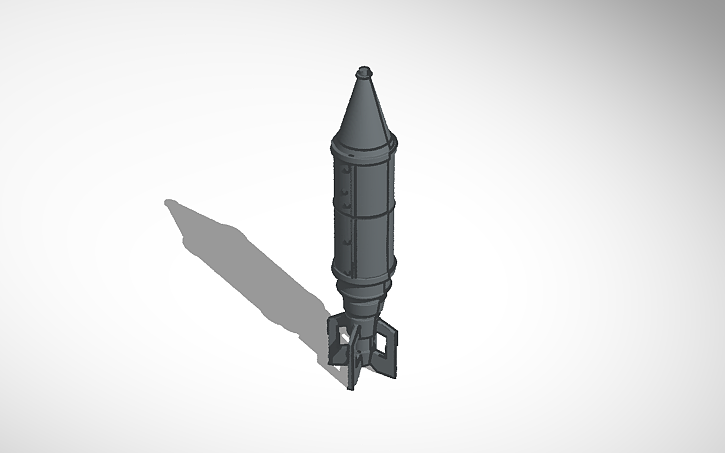 3D design rust rocket - Tinkercad