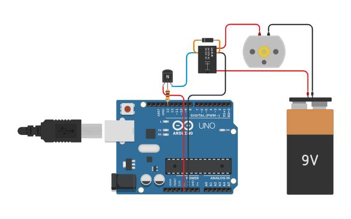 Circuit design Relay - Tinkercad
