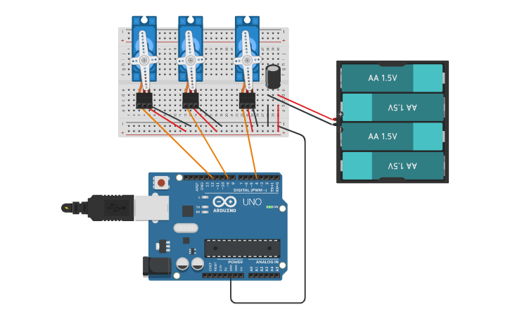 Circuit design Brazo robotico_Shailesh - Tinkercad