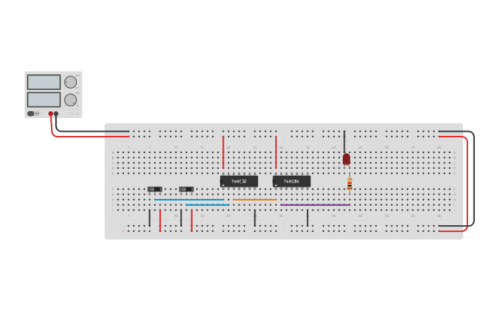 Project Using Basic Ic Gates Circuit design NOR gate using Basic Gates - Tinkercad