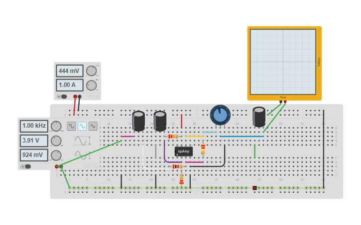 Circuit design 741 AUDIO AMPLIFIER - Tinkercad