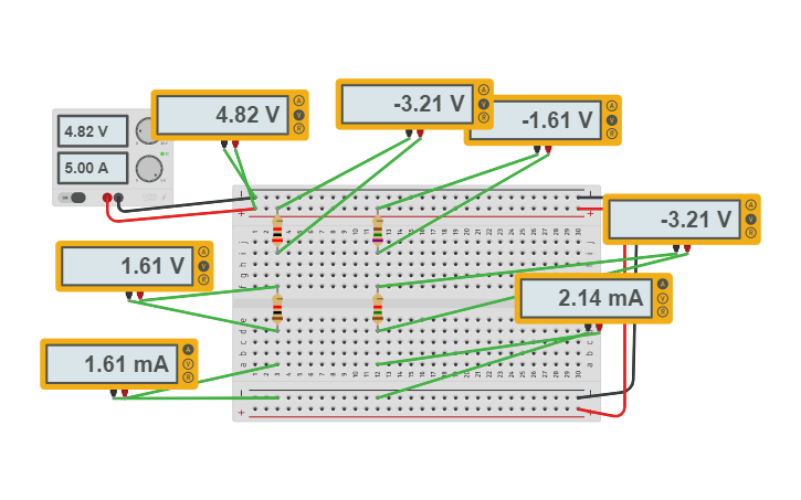 Circuit design Parallel Circuit with 2 loops, all different value ...