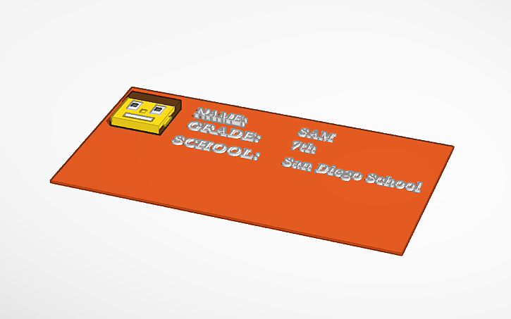 3D design 98P Name Tag - Tinkercad