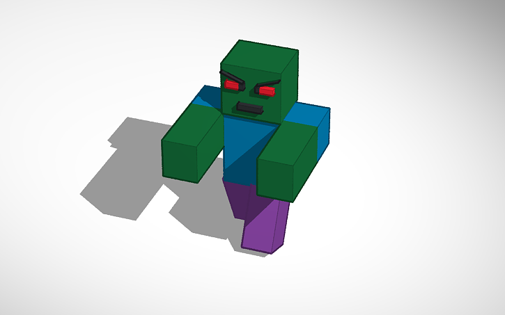 Minecraft Zombie Design 3D design Minecraft zombie - Tinkercad