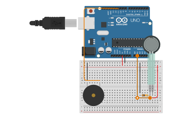 Circuit design Force Sensor - Tinkercad