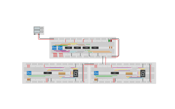 Circuit design Comparador de 4 bits, Grupo 1 - Tinkercad