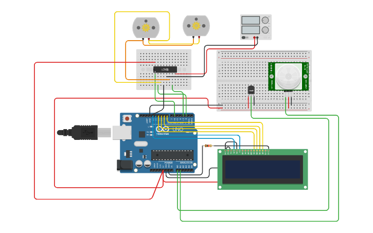 Circuit design Copy of Smart Fan control by SolveX - Tinkercad