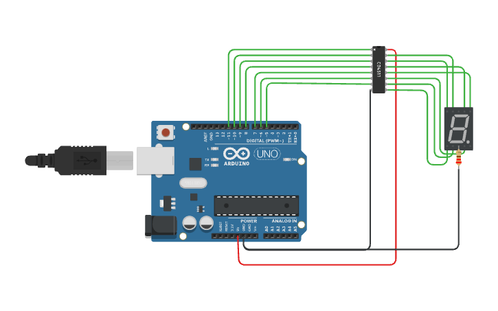 Circuit design counter - Tinkercad