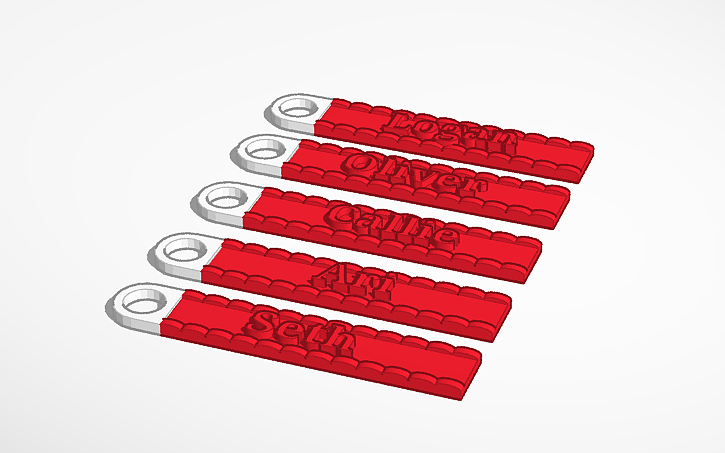 3D design keychains - Tinkercad