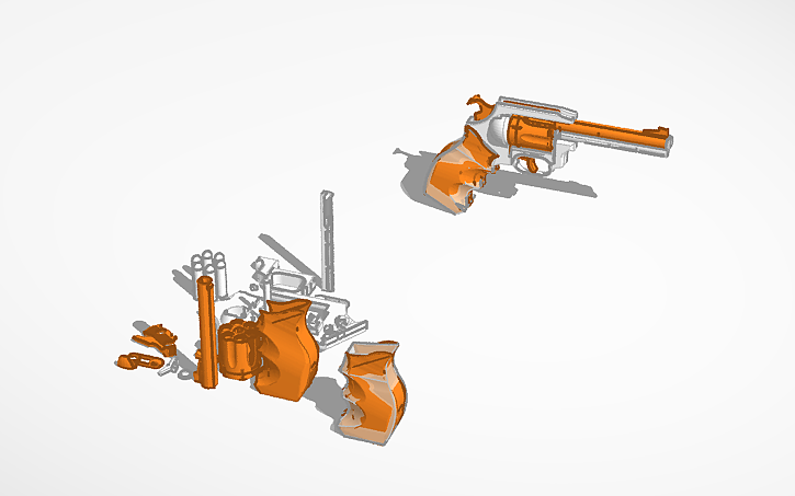 3D design Mechanical Revolver (PROP) - Tinkercad