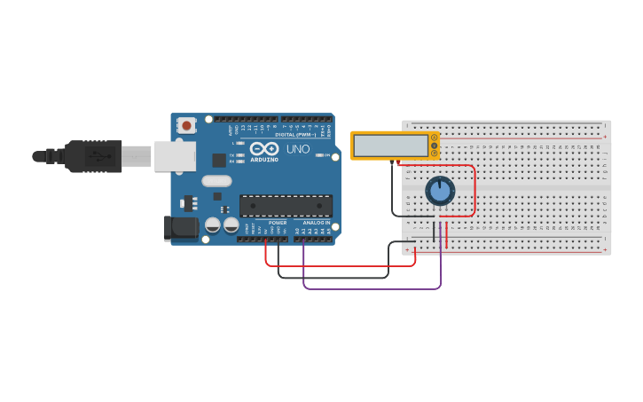 Circuit design Arduino and AnalogPin 1 - Tinkercad