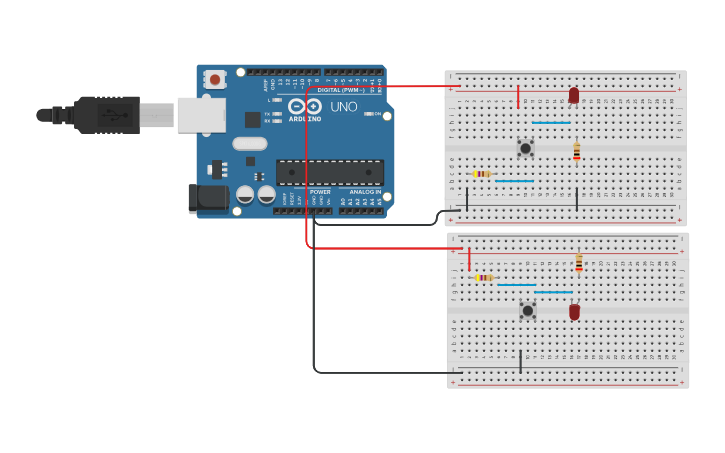 Circuit design CIRCUITO PULL DOWN / PULL UP - Tinkercad