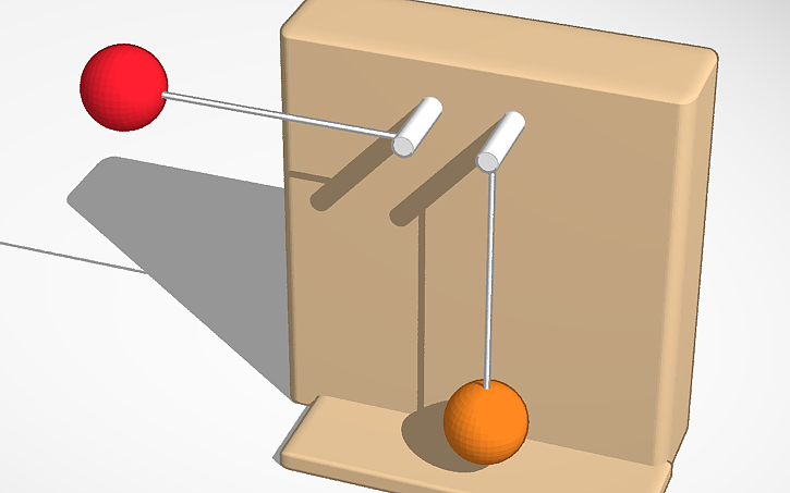 3D design Sir Isaac Newton's 3rd law, Newton's Cradle (SIM lab) - Tinkercad
